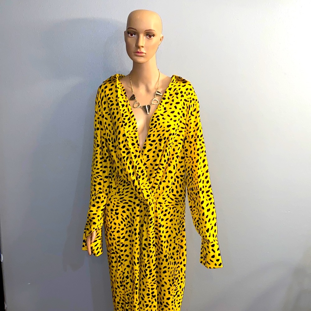 Sexy yellow and black fashion nova dress